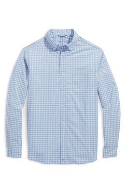 vineyard vines On-The-Go brrrº Gingham Button-Down Shirt in Blue Ice Water