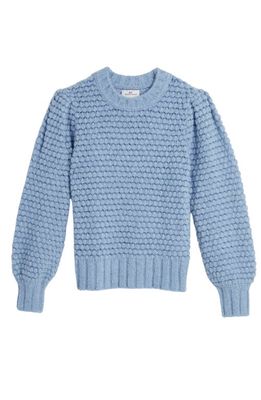 vineyard vines Popcorn Stitch Puff Shoulder Sweater in Jake Blue Heather