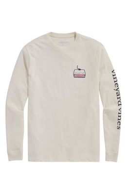 vineyard vines Ski Lift Logo Box Long Sleeve Cotton Graphic T-Shirt in Marshmallow