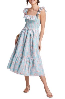 vineyard vines Smocked A-Line Dress in Cay Floral - Island
