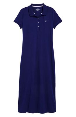 vineyard vines Stretch Cotton Piqué Polo Dress in Deep Bay