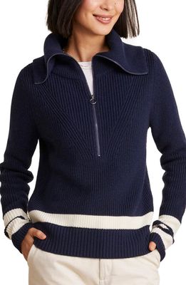 vineyard vines Stripe Half-Zip Merino Wool Sweater in Nautical Navy