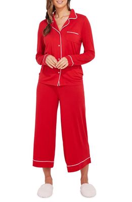 vineyard vines Super Soft Knit Crop Pajamas in Nautical Red