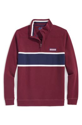 vineyard vines Varsity Stripe Quarter Zip Shep Shirt in Crimson