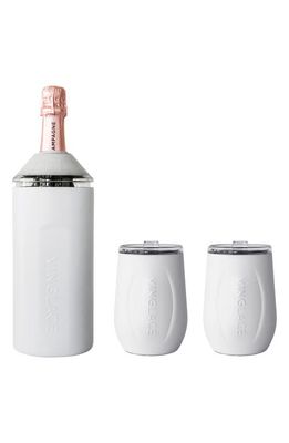 Vinglacé Wine Bottle Chiller & Tumbler Gift Set in White