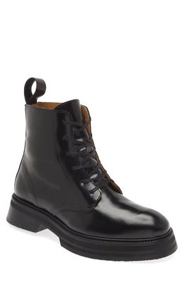 VINNYS Officer Lace-Up Boot in Black Leather