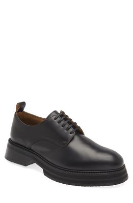 VINNYS Officer Leather Derby in Black Leather