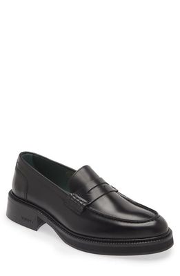 VINNYS Townee Penny Loafer in Black Leather