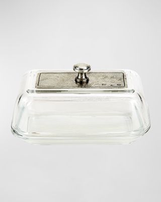Vintage Glass Covered Butter Dish