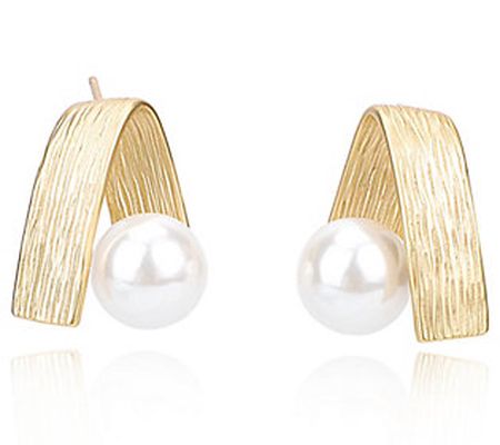 Vintage Havana Addison Goldtone Cultured Pearl Earrings