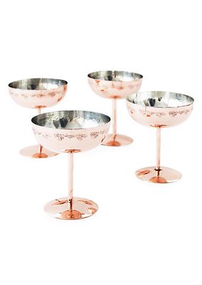 Vintage-Inspired 2-Piece Copper Coupe Glass Set