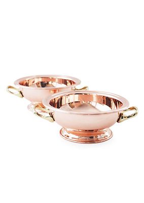 Vintage-Inspired Copper & Brass 2-Piece Bowl Set