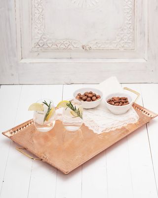 Vintage Inspired Copper Hand Hammered Tray