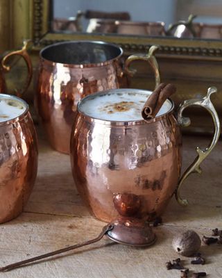 Vintage Inspired Copper Mugs, Set of 8