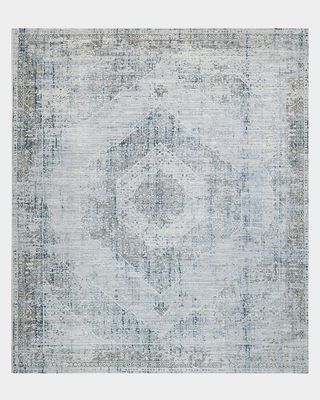 Vintage Loom Beige & Blue Runner, 3' x 12'