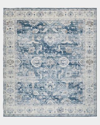 Vintage Loom Blue & Beige Runner, 3' x 12'