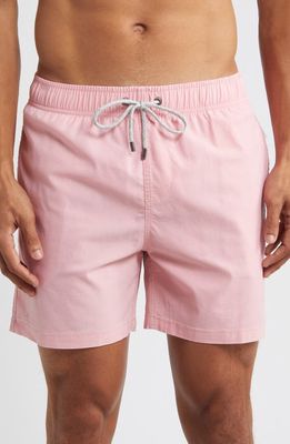 Vintage Summer Volley Swim Trunks in Dusty Rose