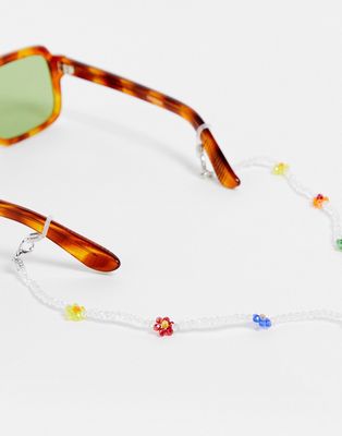 Vintage Supply flower beaded sunglasses chain-Multi