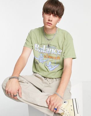 Vintage Supply gymnastics t-shirt in beige-Neutral