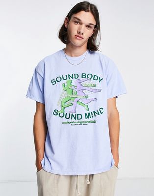 Vintage Supply sound body sound mind t-shirt in blue