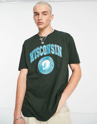 Vintage Supply wisconsin collegiate t-shirt in green