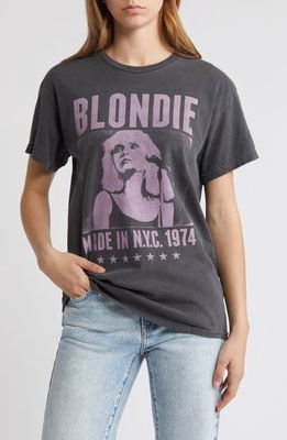 Vinyl Icons Blondie 1974 Cotton Graphic T-Shirt in Washed Black 