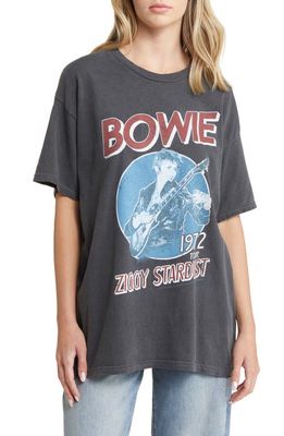 Vinyl Icons Bowie Ziggy Stardust Cotton Graphic T-Shirt in Washed Black