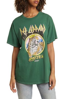 Vinyl Icons Def Leppard Hysteria Cotton Graphic T-Shirt in Hunter Green