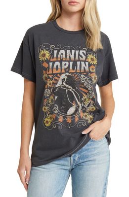 Vinyl Icons Janis Joplin Cotton Graphic T-Shirt in Phantom