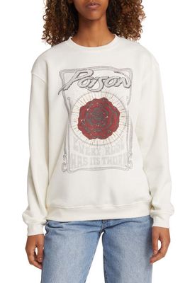 Vinyl Icons Poison Fleece Graphic Sweatshirt in Marshmallow