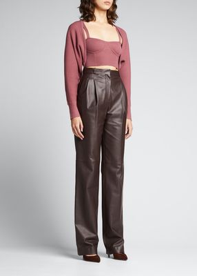 Viola Cropped Cardigan & Bustier Sweater Set