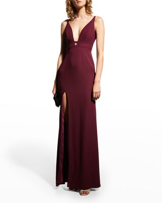 Viola Deep V-Neck Cutout Gown