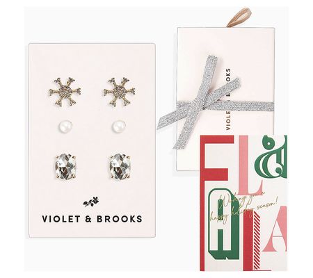 Violet & Brooks Clara Boxed Holiday Post Earring Trio