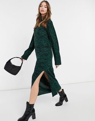 Violet Romance high neck midaxi sweater dress in green