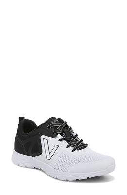 Vionic Energy Mixed Media Sneaker in White/Black