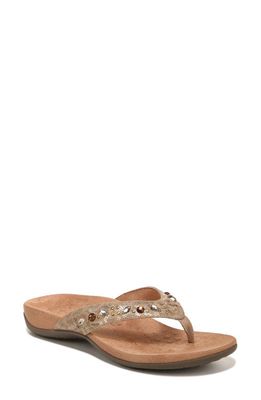 Vionic Lucia Crystal Flip Flop in Wheat