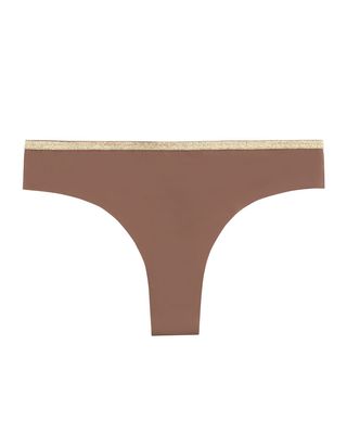 VIP Thong in Toffee w/ Gold Trim