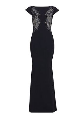 Virag Metallic-Embroidered Gown