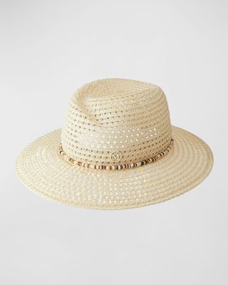 Virginie Stone Cutout Straw Fedora Hat