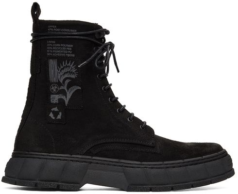 Virón Black Waxed Faux-Suede 1992 Boots
