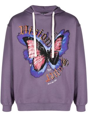 Vision Of Super butterfly-print cotton hoodie - Purple