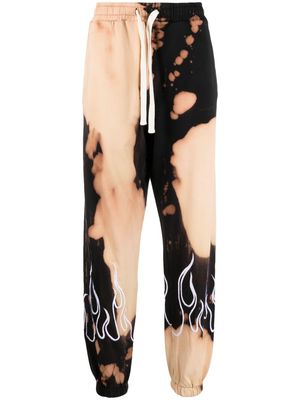 Vision Of Super embroidered-flame cotton track pants - Black