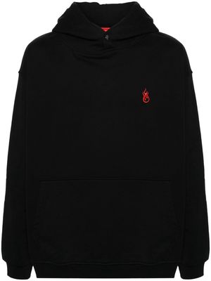 Vision Of Super embroidered-logo cotton hoodie - Black