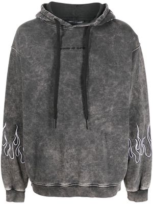 Vision Of Super embroidered-logo cotton hoodie - Grey