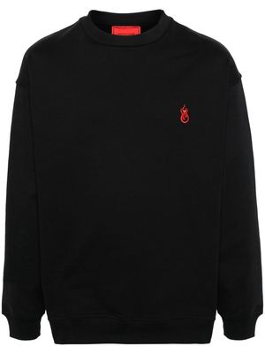 Vision Of Super embroidered-logo cotton sweatshirt - Black