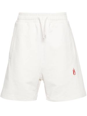 Vision Of Super embroidered-logo cotton track shorts - White