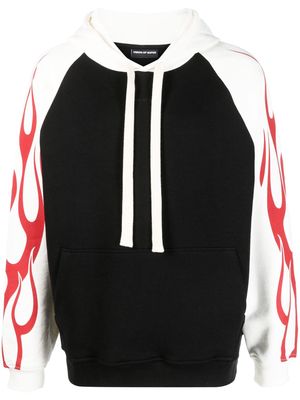 Vision Of Super flame-print jersey-knit hoodie - White
