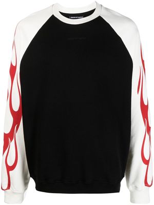 Vision Of Super flame-print raglan-sleeve sweatshirt - Black