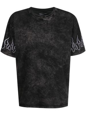 Vision Of Super flame-print short-sleeved T-shirt - Grey
