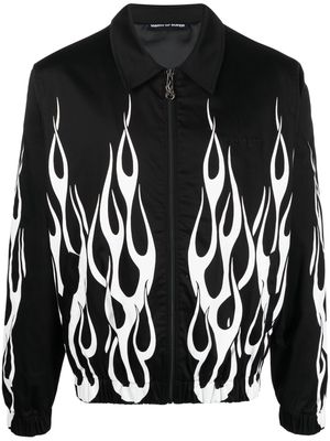 Vision Of Super flame-print zipped jacket - Black